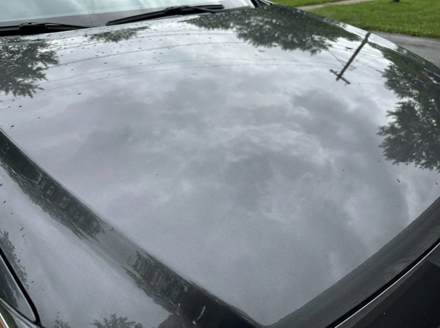 The same grey hood smooth after hail PDR